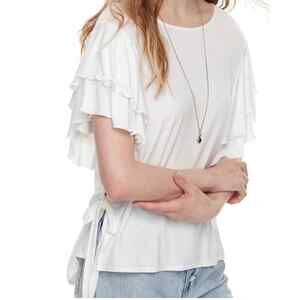 K / Lab  Double Ruffle Sleeve T-Shirt Size Small NWT